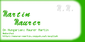 martin maurer business card